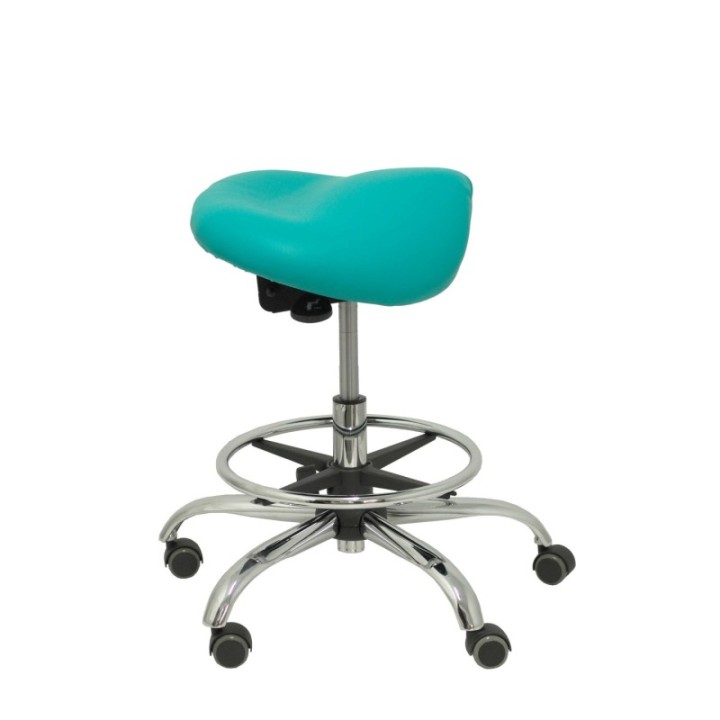 Taburete Zarza sin respaldo similpiel verde