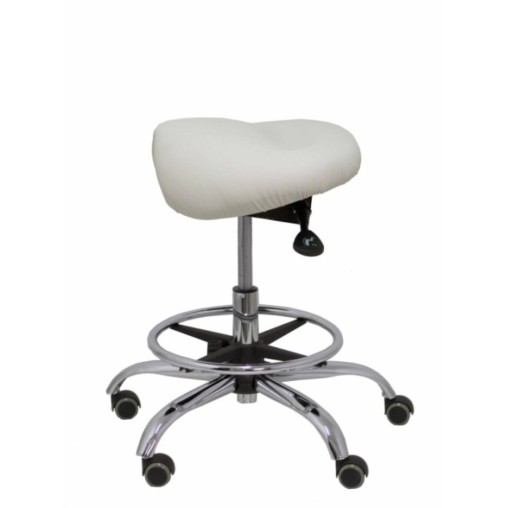 Taburete Zarza sin respaldo similpiel gris claro