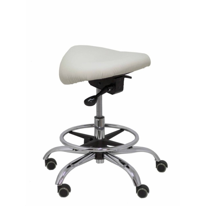 Taburete Zarza sin respaldo similpiel gris claro