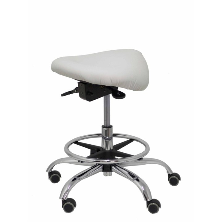 Taburete Zarza sin respaldo similpiel gris claro