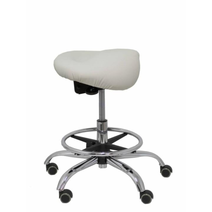 Taburete Zarza sin respaldo similpiel gris claro