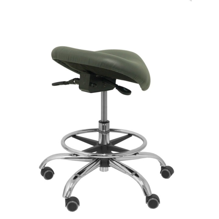 Taburete Zarza sin respaldo similpiel gris oscuro