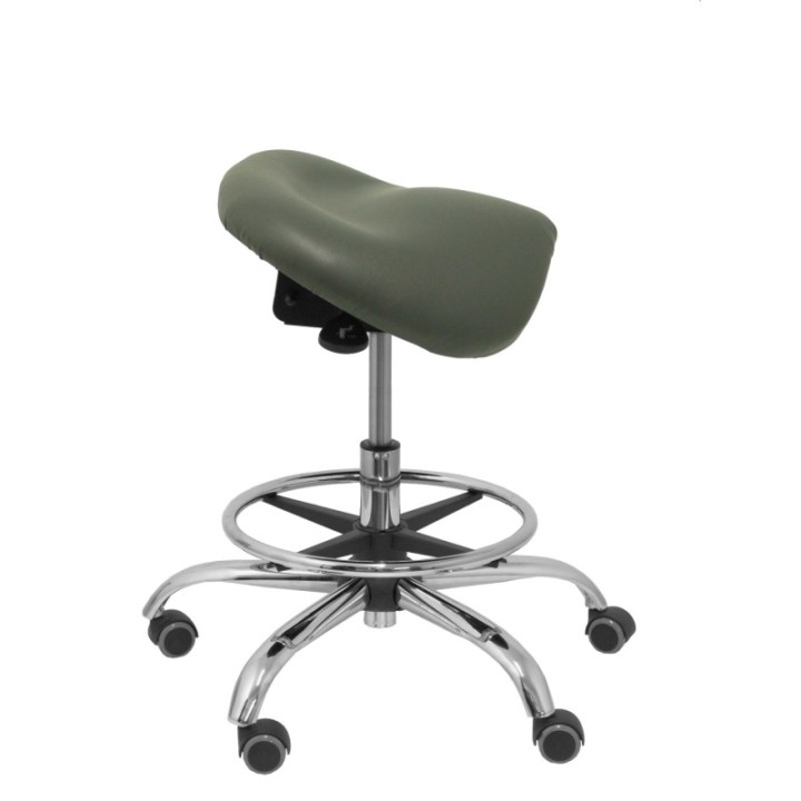 Taburete Zarza sin respaldo similpiel gris oscuro