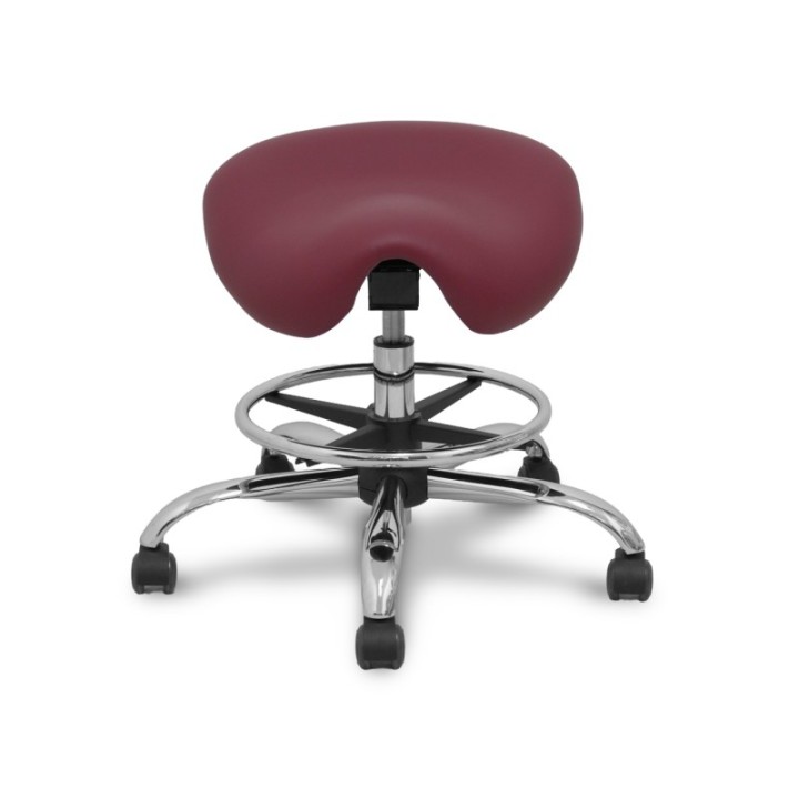 Taburete Zarza sin respaldo similpiel granate.