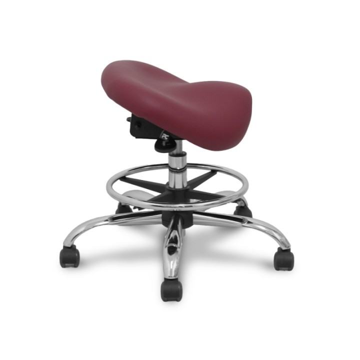 Taburete Zarza sin respaldo similpiel granate.