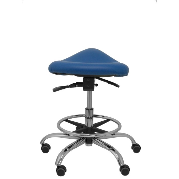 Taburete Zarza sin respaldo similpiel azul