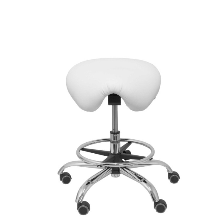 Taburete Zarza sin respaldo similpiel blanco