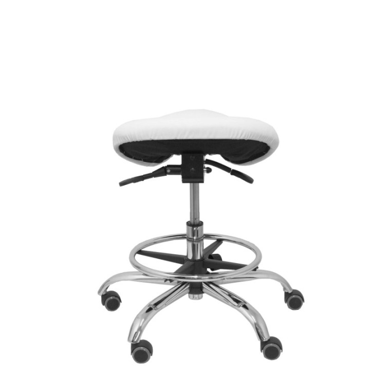 Taburete Zarza sin respaldo similpiel blanco