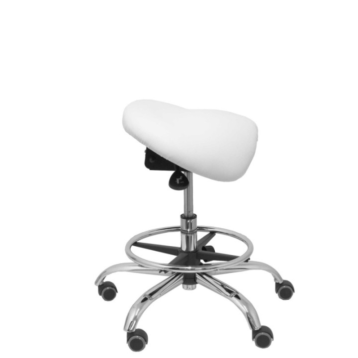 Taburete Zarza sin respaldo similpiel blanco