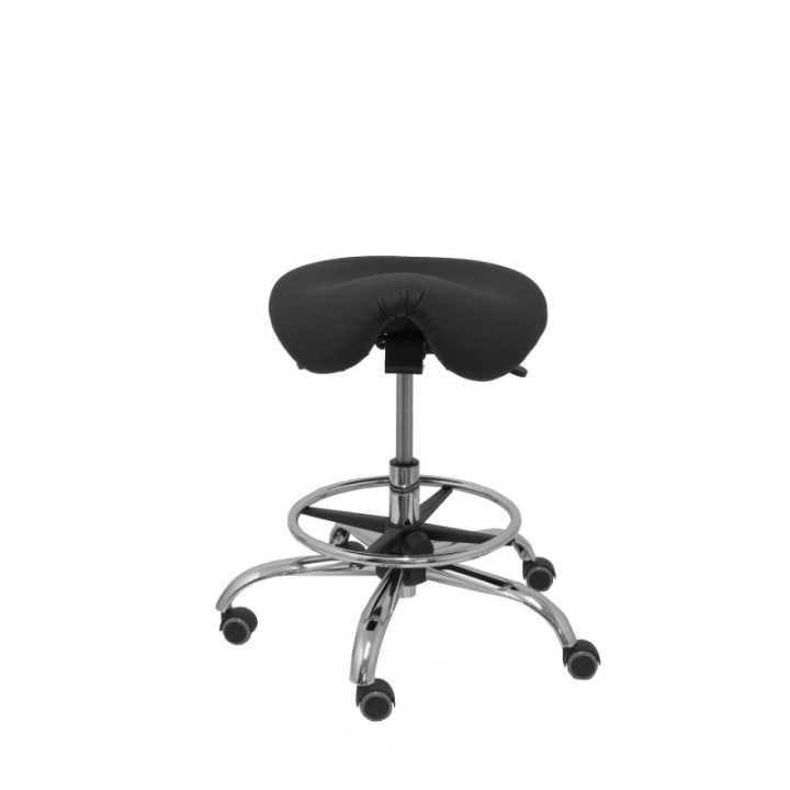 Taburete Zarza sin respaldo similpiel negro