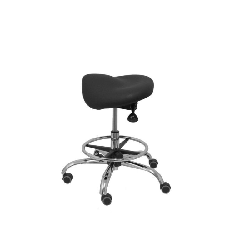 Taburete Zarza sin respaldo similpiel negro