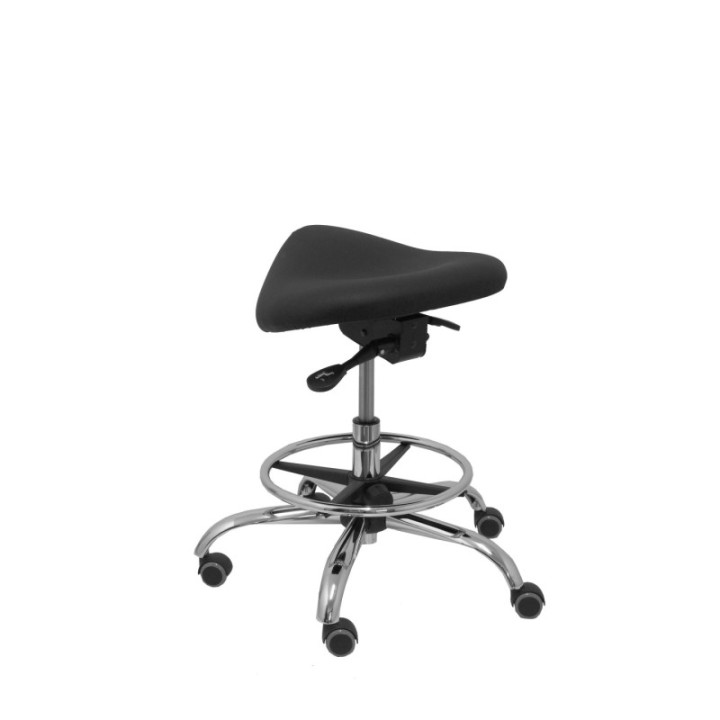 Taburete Zarza sin respaldo similpiel negro