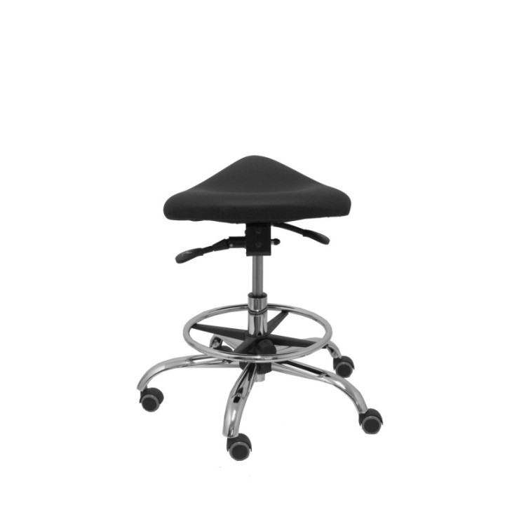 Taburete Zarza sin respaldo similpiel negro