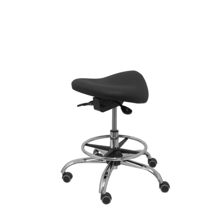 Taburete Zarza sin respaldo similpiel negro