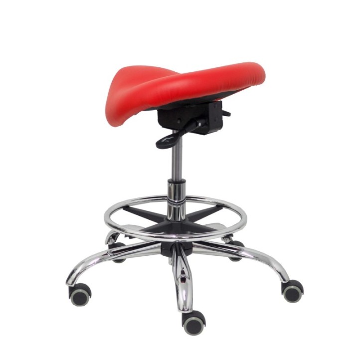 Taburete Zarza sin respaldo similpiel rojo