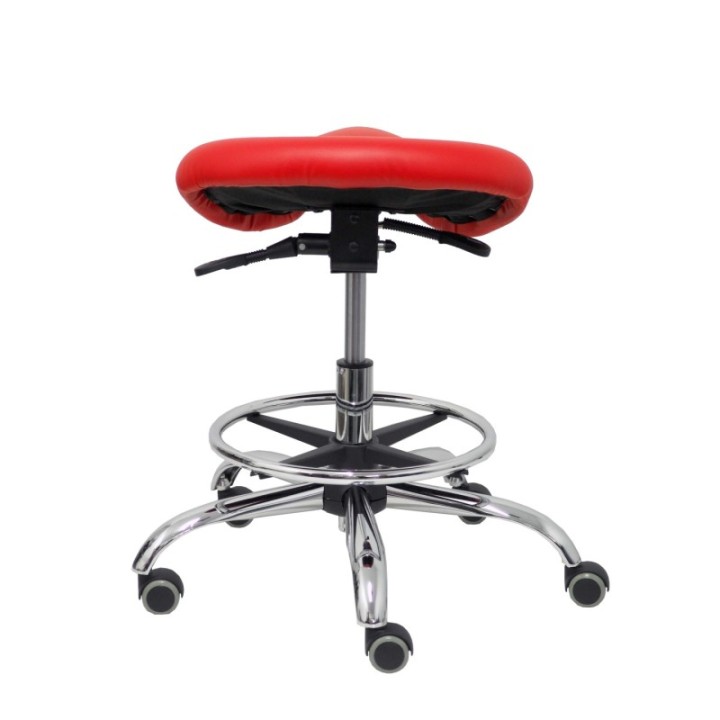 Taburete Zarza sin respaldo similpiel rojo