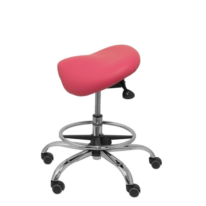 Taburete Zarza sin respaldo similpiel rosa