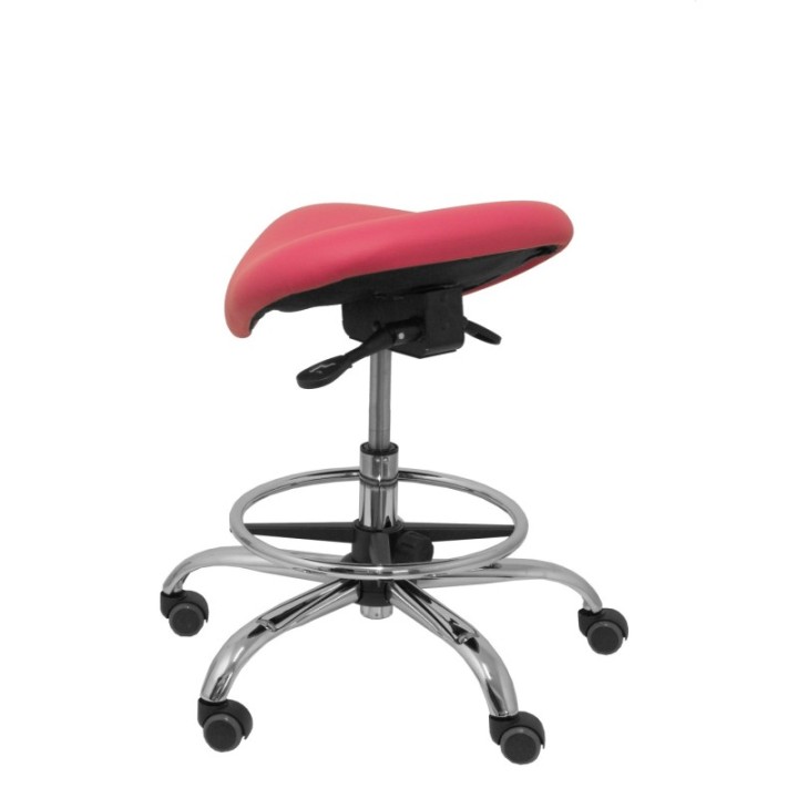 Taburete Zarza sin respaldo similpiel rosa