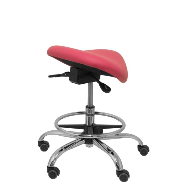 Taburete Zarza sin respaldo similpiel rosa