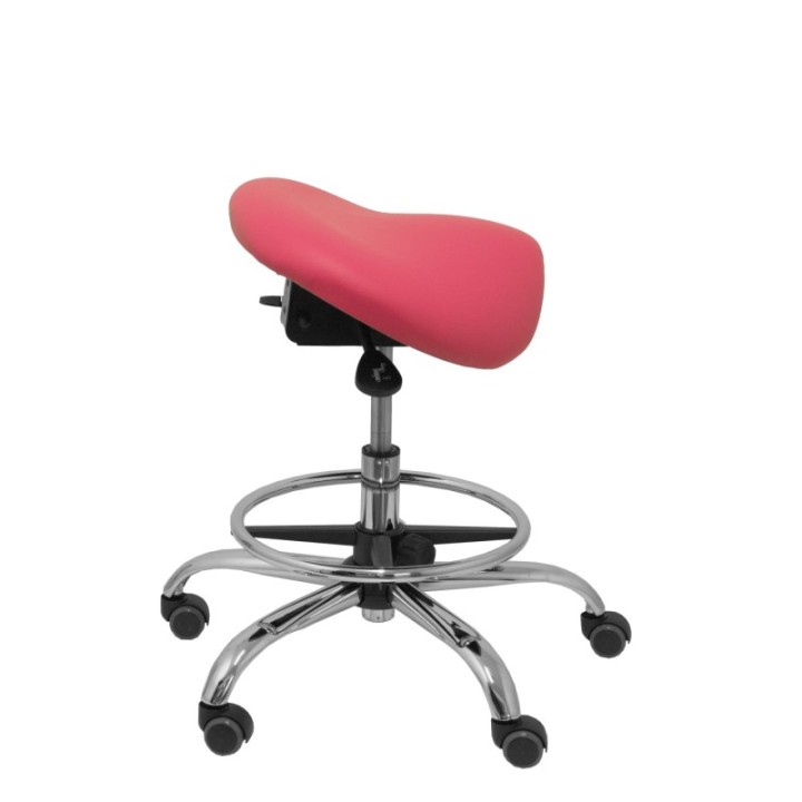 Taburete Zarza sin respaldo similpiel rosa