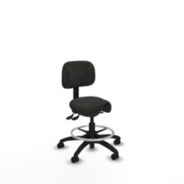 Taburete Zarza asincro bali negro base poliamida ruedas engomadas 50mm