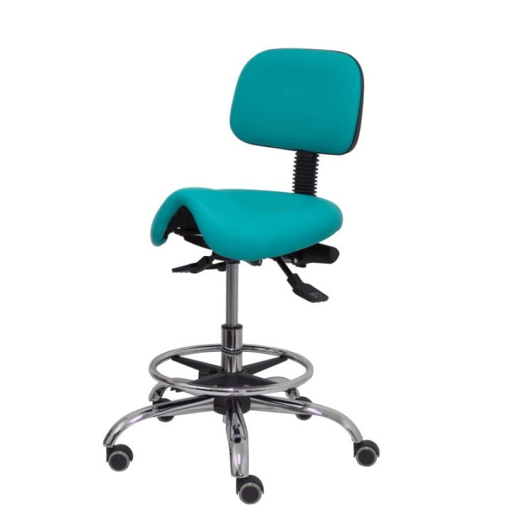 Taburete Zarza similpiel verde turquesa