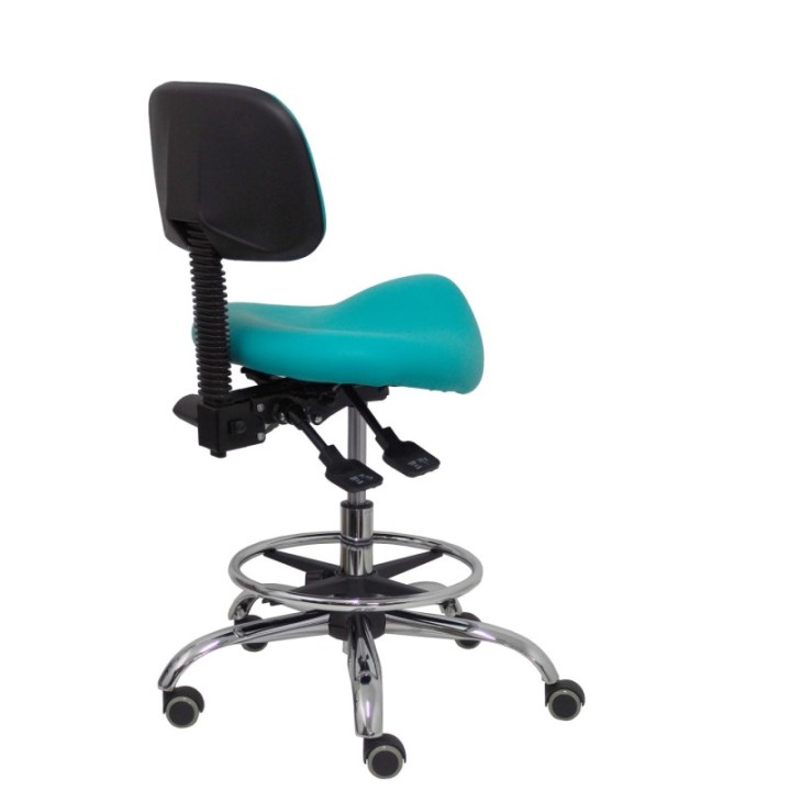 Taburete Zarza similpiel verde turquesa