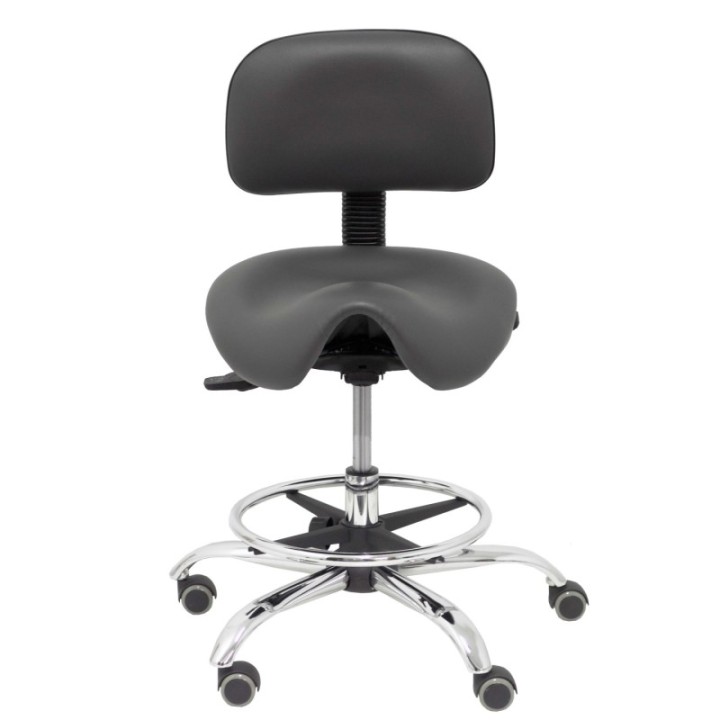 Taburete Zarza similpiel gris oscuro