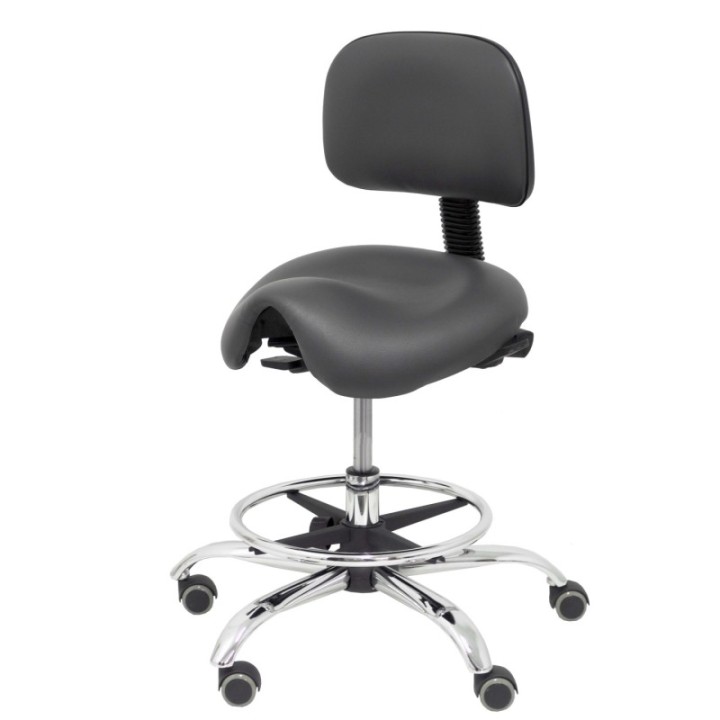 Taburete Zarza similpiel gris oscuro