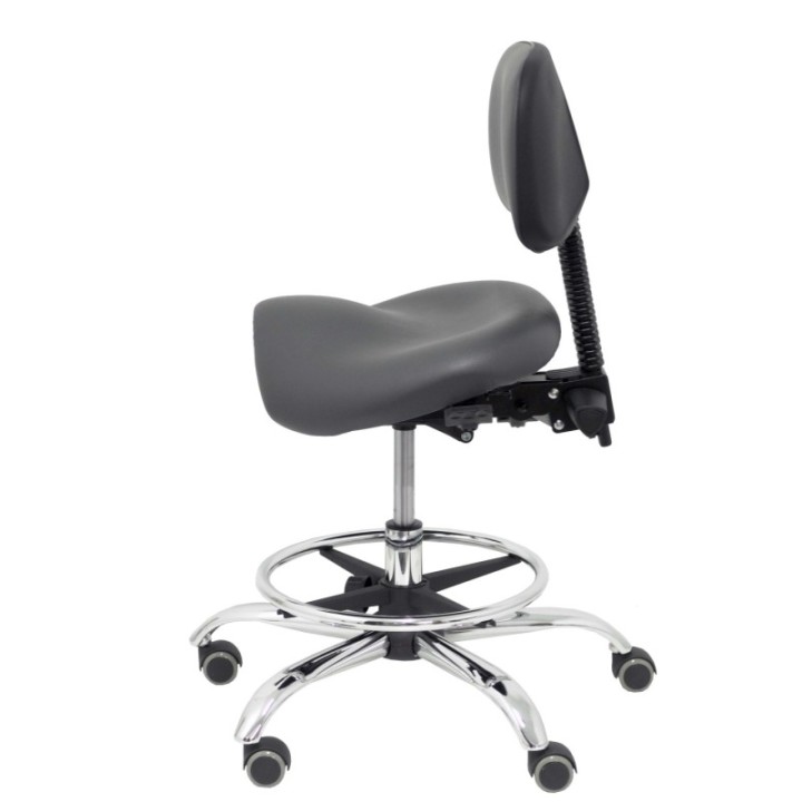 Taburete Zarza similpiel gris oscuro