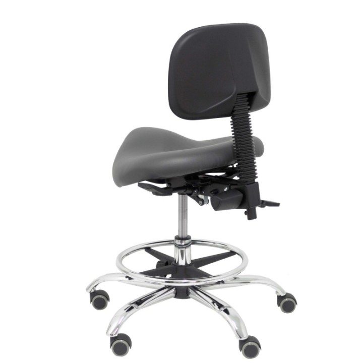 Taburete Zarza similpiel gris oscuro