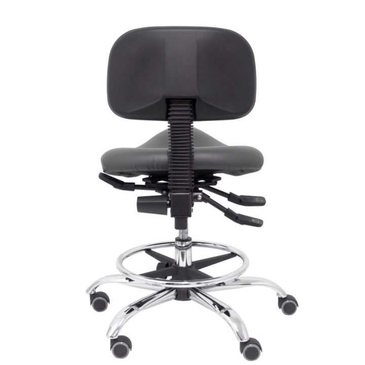 Taburete Zarza similpiel gris oscuro