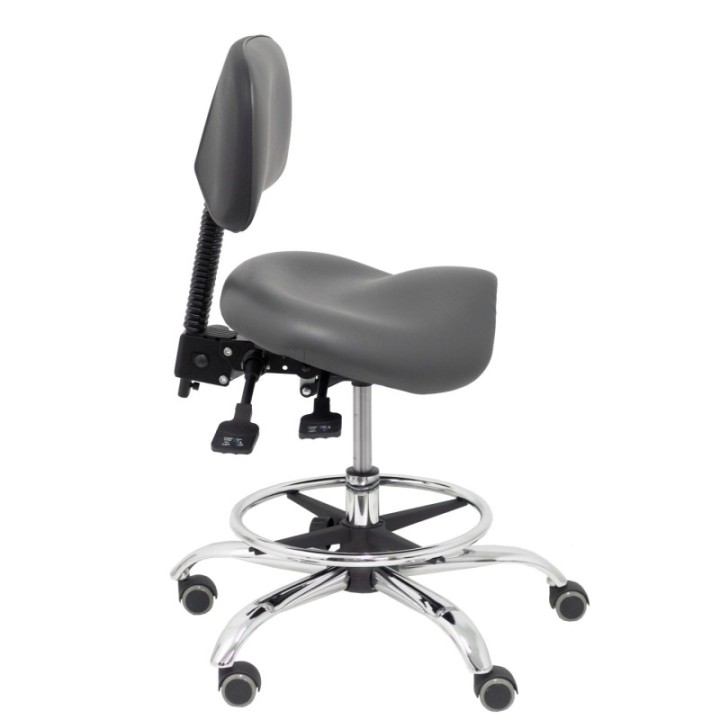 Taburete Zarza similpiel gris oscuro