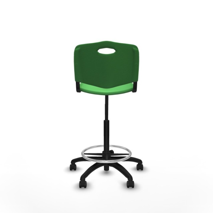 Taburete Robledo giratorio plástico verde sin brazos base poliamida ruedas autofrenantes 50mm