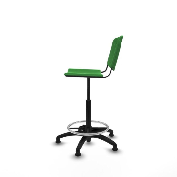 Taburete Robledo giratorio plástico verde sin brazos base poliamida topes