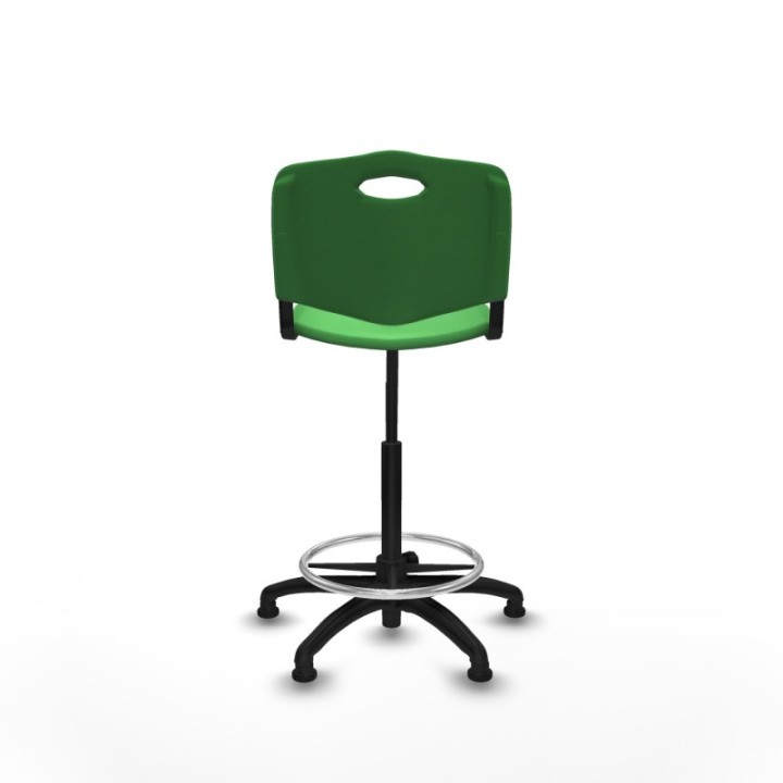 Taburete Robledo giratorio plástico verde sin brazos base poliamida topes