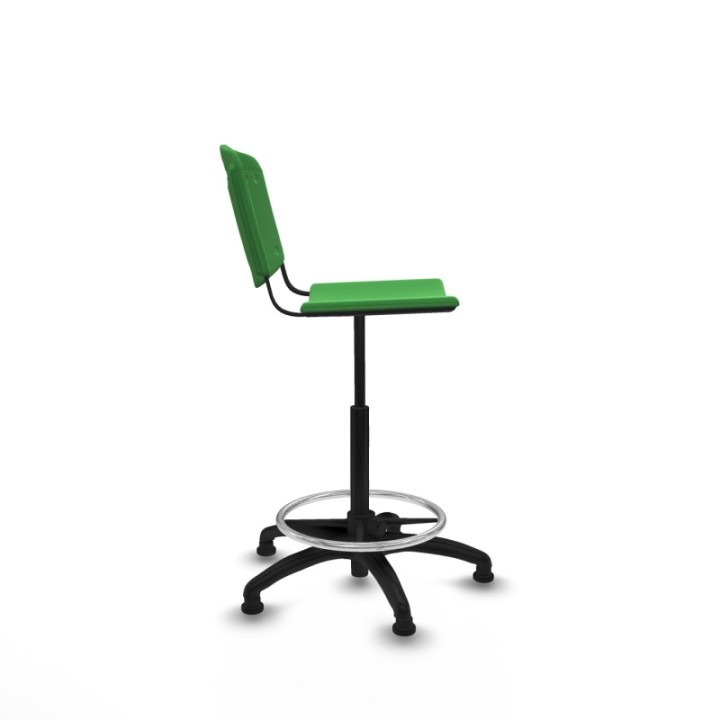 Taburete Robledo giratorio plástico verde sin brazos base poliamida topes