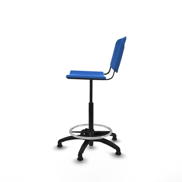Taburete Robledo giratorio plástico azul sin brazos base poliamida topes