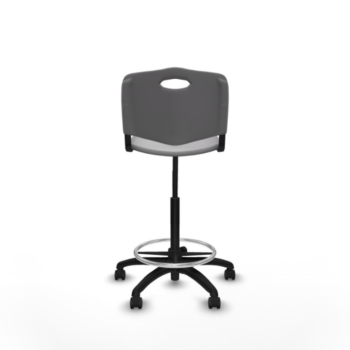 Taburete Robledo giratorio plástico gris claro sin brazos base poliamida ruedas engomadas 50mm