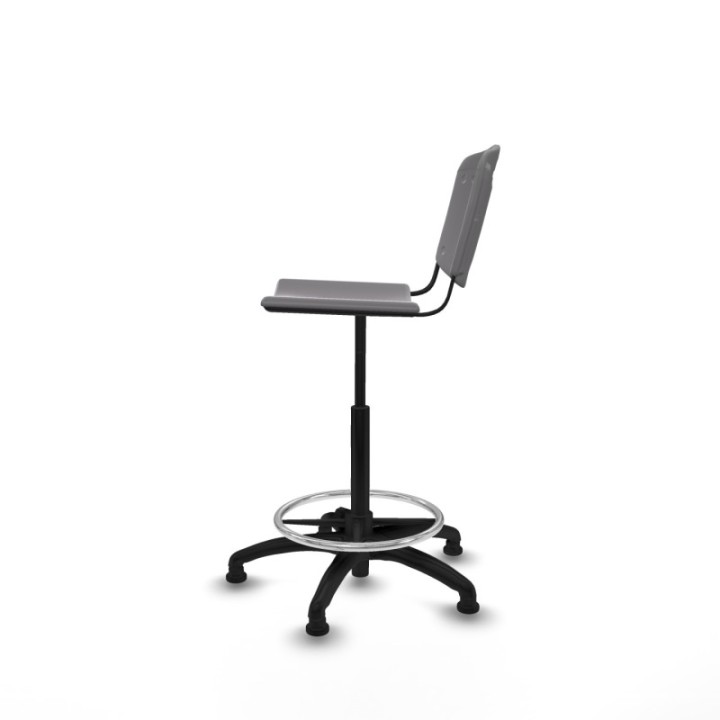 Taburete Robledo giratorio plástico gris claro sin brazos base poliamida topes