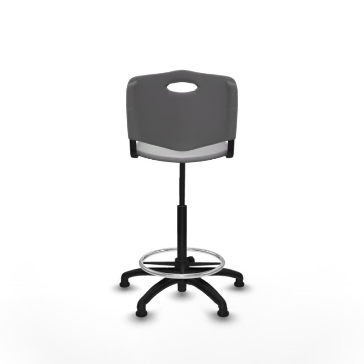 Taburete Robledo giratorio plástico gris claro sin brazos base poliamida topes