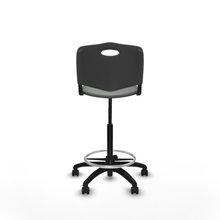 Taburete Robledo giratorio plástico gris oscuro sin brazos base poliamida ruedas autofrenantes 50mm