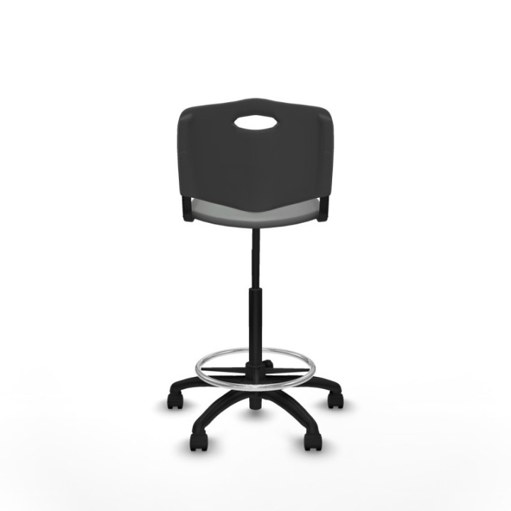 Taburete Robledo giratorio plástico gris oscuro sin brazos base poliamida ruedas nailon 50mm