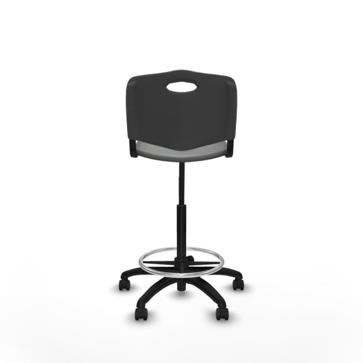 Taburete Robledo giratorio plástico gris oscuro sin brazos base poliamida ruedas engomadas 50mm