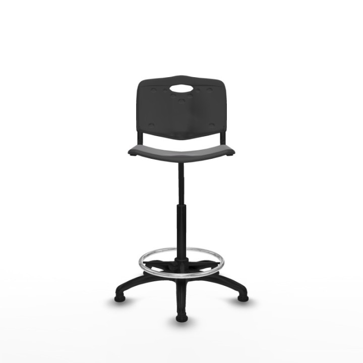 Taburete Robledo giratorio plástico negro sin brazos base poliamida topes