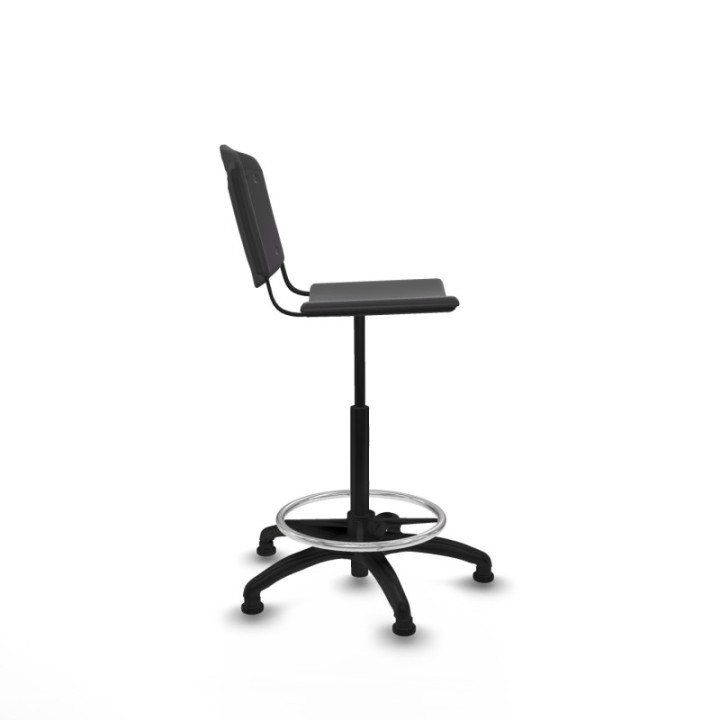 Taburete Robledo giratorio plástico negro sin brazos base poliamida topes