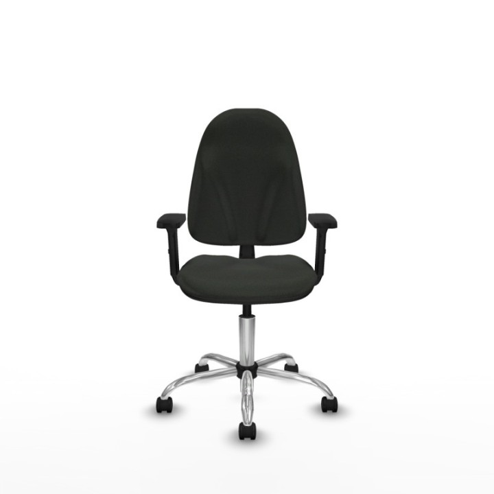 Algarra CP bali negro brazos 2D base cromada ruedas nailon 50mm