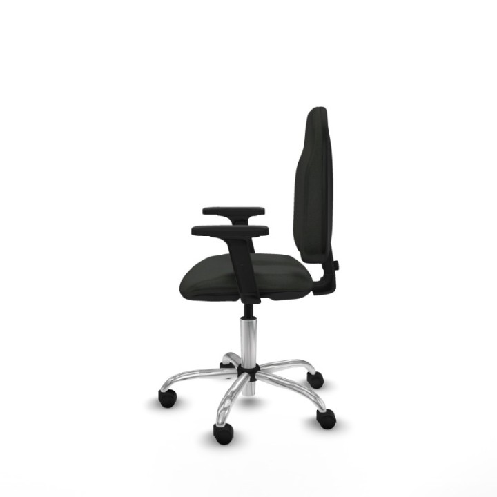 Algarra CP bali negro brazos 2D base cromada ruedas nailon 50mm