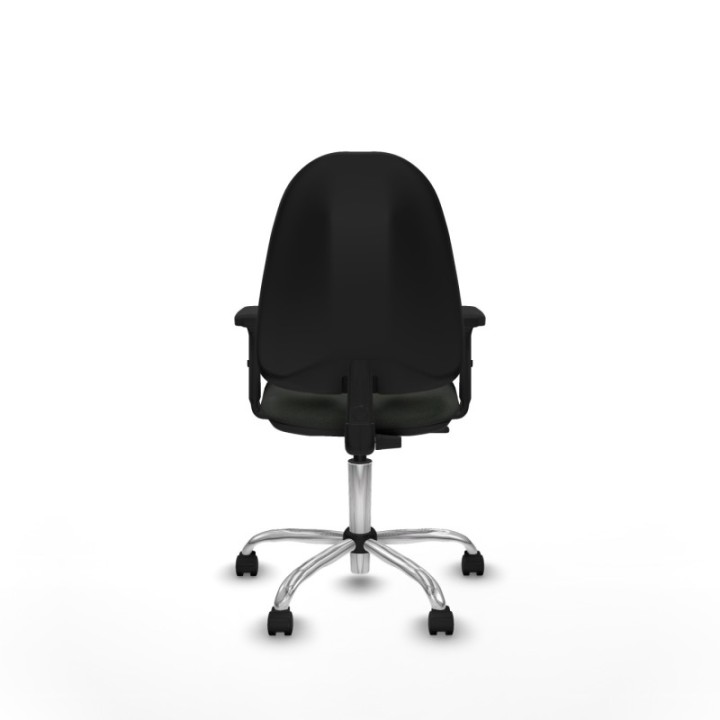 Algarra CP bali negro brazos 2D base cromada ruedas nailon 50mm