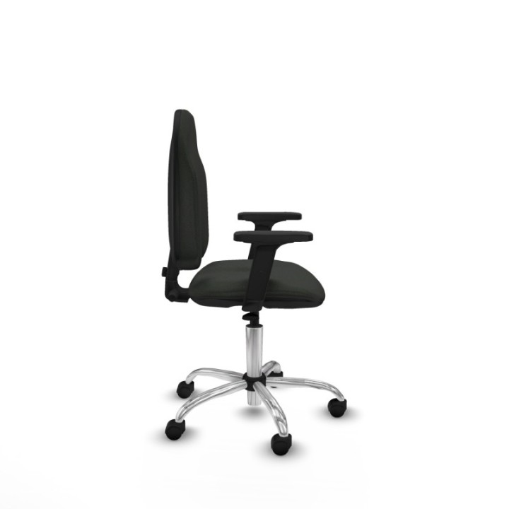 Algarra CP bali negro brazos 2D base cromada ruedas nailon 50mm